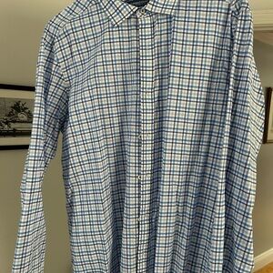 Vineyard Vines Blue and White Plaid Men's Shirt